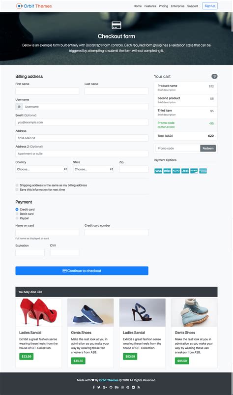 bootstrap checkout page template download.